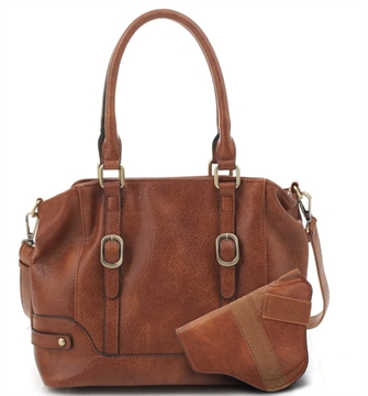 Picture of JESSIE & JAMES ELENA CONCEALED CARRY LOCK AND KEY SATCHEL 9 H X 12 W X 4.5 D ( BROWN ) DMC31185LK BR