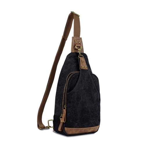 Picture of JESSIE & JAMES GLACIER CANVAS CONCEALED CARRY SLING BAG 15 H X 8 W X 3.5 D ( BLACK ) SMC52093BK