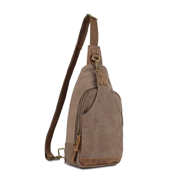 Picture of JESSIE & JAMES GLACIER CANVAS CONCEALED CARRY SLING BAG 15 H X 8 W X 3.5 D ( KHAKI ) SMC52093KH