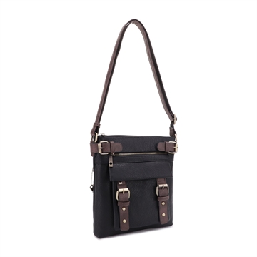Picture of JESSIE & JAMES HANNAH CONCEALED CARRY LOCK AND KEY CROSSBODY HANDBAG 11 H X 9 W X 1.5 D ( BLACK ) MC8535LBKCF