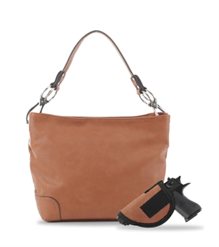 Picture of JESSIE & JAMES LYDIA LOCK AND KEY HOBO SHOULDER BAG 9 H X 11 W X 4 D ( TAN ) AMC3179AL TN