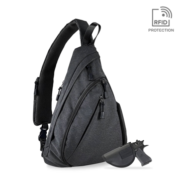 Picture of JESSIE & JAMES PEYTON SLING SHOULDER CONCEALED CARRY BACKPACK 15.5 H X 10.5 W X 4 D ( BLACK ) AMC5819 BK