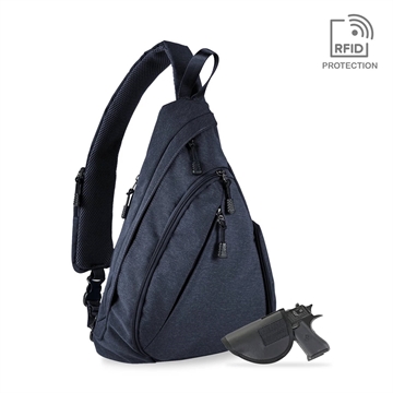 Picture of JESSIE & JAMES PEYTON SLING SHOULDER CONCEALED CARRY BACKPACK 15.5 H X 10.5 W X 4 D ( NAVY ) AMC5819 NV