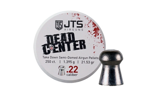 Picture of JTS Group Dead Center, .22 Caliber Pellets, Semi Domed Tip, 21.53 Grain, 250 Per Tin JAC109