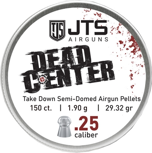 Picture of JTS PELLETS DEAD CENTER 25 CAL SEMI-DOMED 29.32 GR 150CT JAC126