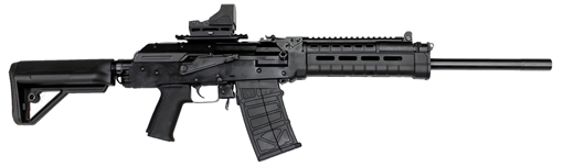 Picture of JTS Group M12AK, Semi-automatic, AK, 12 Gauge 3", 18.7" Barrel, Black, Polymer Grip and Stock, 5 Rounds, 2 Magazines, JTS JSSB 737 Dual Power Red Dot Sight Included M12AK-T2.1 M12AKT2.1