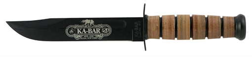 Picture of KA-BAR 120TH ANNIVERSARY 7 IN DP BLADE KNIFE STRAIGHT EDGE USMC W/ BROWN LEATHER SHEATH BOXED 9191
