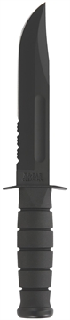 Picture of Ka-Bar Fighting/Utility 7" Fixed Clip Point Part Serrated Black 1095 Cro-Van Blade, Black Kraton G Handle, Includes Sheath 1212