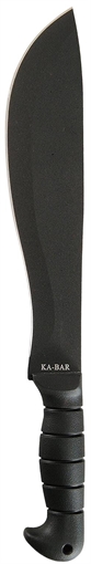 Picture of KA-BAR Knives Cutlass Machete, Fixed Blade Knife, 11" Blade Length, 16.5" Overall Length, SK5 Blade Steel, Black Powder Coat, Plain Edge, Includes Codura Sheath, 1248