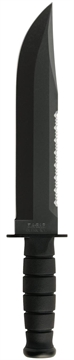 Picture of Ka-Bar Big Brother 9.38" Fixed Top Serrated/Bottom Straight Plain Black 1095 Cro-Van Blade, Black Kraton G Handle, Includes Sheath 2211