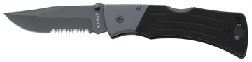 Picture of KA-BAR G10 MULE KNIFE 9.25 OAL 4 IN FOLDER SERRATED EDGE CLIP POINT BLADE BLACK G10 GRIPS 3063