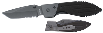 Picture of Ka-Bar Warthog 3" Folding Tanto Part Serrated 420HC SS Blade Black G10 Handle Includes Pocket Clip 3075