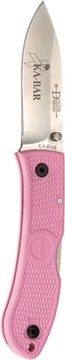 Picture of Ka-Bar Dozier Hunter 3" Folding Drop Point Plain Satin AUS-8A SS Blade, Pink Zytel Handle, Includes Pocket Clip 4062PK