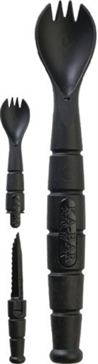 Picture of KA-BAR Knives Spork & Knife, Knife/Fork/Spoon Combo, 6.875" Overall, 2.5" Blade, Black Finish 9909