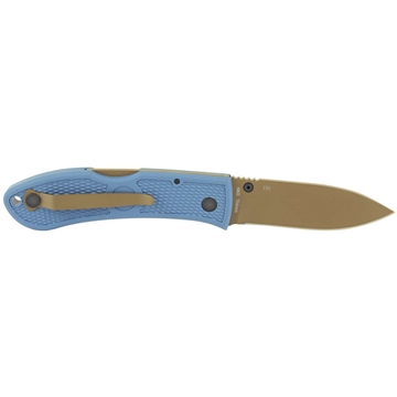 Picture of KA-BAR DOZIER 3 IN D2 FOLDING HUNTER KNIFE DROP POINT BLUE GRIP W P/ CLIP 4062D2
