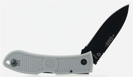 Picture of Ka-Bar Dozier Hunter 3" Folding Drop Point Plain Black AUS-8A SS Blade, Gray Zytel Handle, Includes Pocket Clip 4062GY