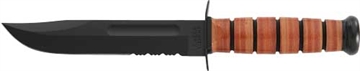 Picture of KA-BAR FIGHTING/UTILITY 7 IN DP BLADE KNIFE SERRATED EDGE US ARMY W/ BROWN LEATHER SHEATH BOXED 1219