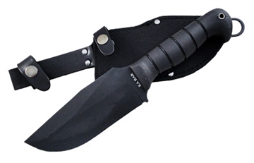 Picture of Ka-Bar Warthog Heavy Duty 6.75" Fixed Clip Point Plain Black SK-5 High Carbon Blade TPR Black Handle 1278