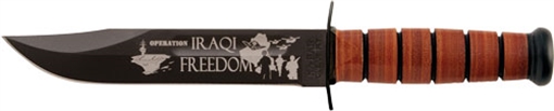 Picture of KA-BAR KNIVES USMC OPERATION IRAQI FREEDOM 7" W/LEATHER SHTH 9128
