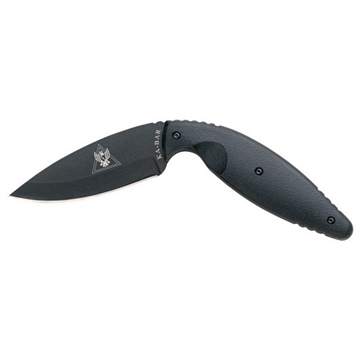 Picture of KA-BAR Knives TDI Law Enforcement, Fixed Blade Knife, 3.688" Blade Length, 7.75" Overall Length, Drop Point, AUS 8A Steel, Matte Finish, Black, Zytel Handle, Plain Edge, Nylon Sheath 1482