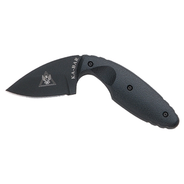 Picture of KA-BAR TDI LE KINFE 5.625 OAL 2.313 IN DROP POINT BLADE BLACK W/ BLACK POLY SHEATH CP 1480CP