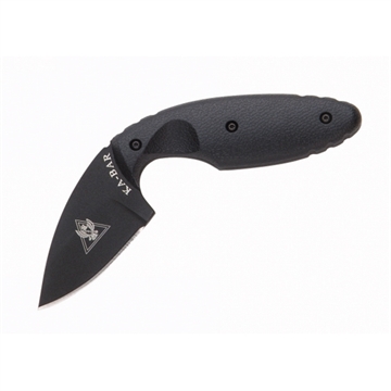 Picture of KA-BAR Knives TDI Law Enforcement, Fixed Blade Knife, 2.313" Blade Length, 5.625" Overall Length, Drop Point, Nylon Sheath, Plain Edge, AUS 8A Steel, Matte Finish, Black, Black Zytel Handle, Plain Edge 1480