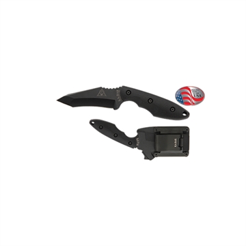 Picture of Ka-Bar TDI Hell Fire 3.56" Fixed Recurve Tanto Plain Black 1095 Cro-Van Blade, Black Ultramid Handle, Includes Sheath 2486