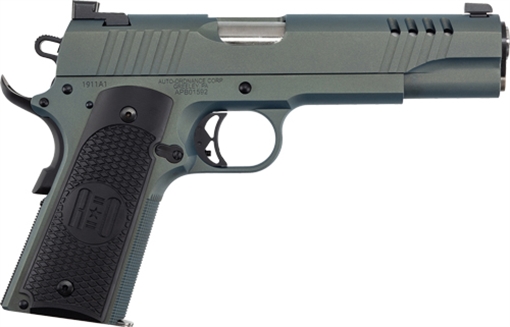 Picture of Auto-Ordnance 1911 45 ACP 7+1 5" Stainless Steel Barrel, Serrated Stainless Steel Slide, Northern Lights Cerakote Steel Frame w/Beavertail, Armor Black Cerakote Engraved Aluminum Grip 1911TCAC7