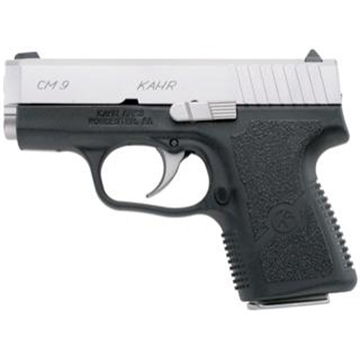 Picture of Kahr Arms CM9 9mm Luger 6+1, 3.10" Stainless Steel Barrel, Matte Serrated Stainless Steel Slide, Black Polymer Frame, Black Textured Polymer Grip, No Safety, Right Hand CM9093