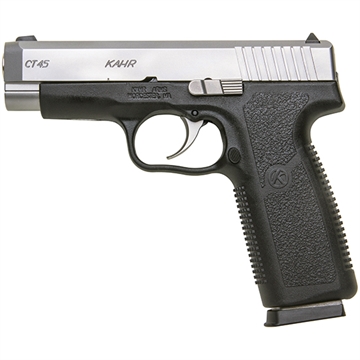 Picture of Kahr Arms CT45 45 ACP 7+1 4" Stainless Steel Barrel, Matte Serrated Stainless Steel Slide, Black Polymer Frame, Black Textured Polymer Grip, Right Hand CT4543