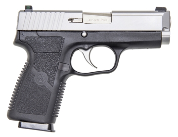 Picture of Kahr Arms P 40 S&W Caliber with 3.60" Barrel, 7+1 Capacity, Black Finish Frame, Serrated Matte Stainless Steel Slide, Textured Polymer Grip & TruGlo Night Sights KP4043NA