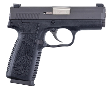 Picture of Kahr Arms P *CA Compliant 45 ACP Caliber with 3.40" Barrel, 6+1 or 7+1 Capacity, Black Finish Frame, Serrated Matte Black Stainless Steel Slide, Textured Polymer Grip & TruGlo Night Sights KP4544N