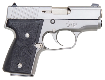 Picture of Kahr Arms MK *CA Compliant 9mm Luger Caliber with 3" Barrel, 6+1 or 7+1 Capacity, Overall Matte Stainless Steel Finish, Serrated Slide & Textured Wraparound Black Nylon Grip M9093A
