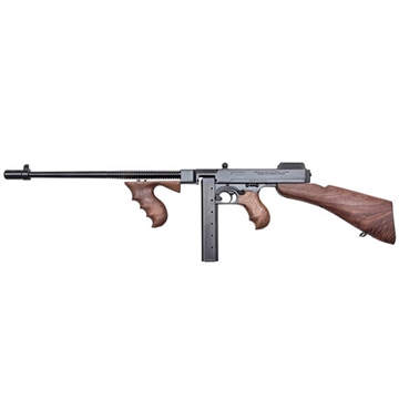 Picture of Thompson 1927A-1 Deluxe 45 ACP Caliber with 16.50" Barrel, 20+1 Capacity Stick Magazine, Blued Metal Finish, Walnut Removable Fixed Stock & Wood Grip Right Hand T1B
