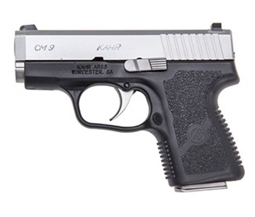 Picture of Kahr Arms CM9 9mm Luger 6+1 3" Stainless Steel Barrel, Matte Stainless Serrated Slide, Black Polymer Frame, Black Textured Polymer Grip, Night Sights, No Safety, Right Hand CM9093N