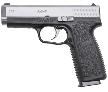 Picture of Kahr Arms CT9 9mm Luger 8+1, 4" Stainless Steel Barrel, Matte Serrated Stainless Steel Slide, Black Polymer Frame, Black Textured Polymer Grip, No Safety, Right Hand CT9093