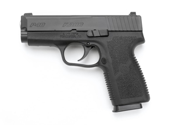 Picture of Kahr Arms P 40 S&W Caliber with 3.60" Barrel, 6+1 or 7+1 Capacity, Black Finish Frame, Serrated Matte Black Stainless Steel Slide, Textured Polymer Grip & TruGlo Night Sight KP4044NA