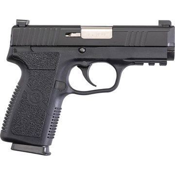 Picture of Kahr Arms P9-2 9mm Luger 7+1 3.60" Barrel, Black Finish Picatinny Rail Frame, Serrated Matte Black Stainless Steel Slide, Textured Polymer Grip & TruGlo Night Sights KP90S94N