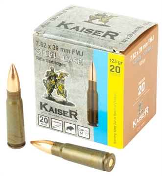 Picture of Century Arms Kaiser, 7.62X39, 123 Grain, Steel Case, Full Metal Jacket, 20 Round Box AM8313