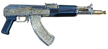 Picture of KALASHNIKOV USA KP-104 GOLD/NICKEL PLATED HGA 7.62X39MMIN 12.4IN BBL IR BLK 30RD MAG AMCHAR_DIRECT-KALGKP104GNP