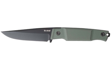 Picture of KA-BAR Knives Apex, Fixed Blade Knife, 3.9" Clip Point Blade, 8.43" Overall Length, D2 Blade Steel, Plain Edge, Matte Finish, Black, Green Glass Filled Nylon Handle, Includes Sheath 5500