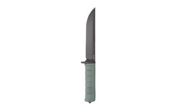 Picture of KA-BAR Knives Dust I, Fixed Blade Knife, 6.125" Clip Point Blade, 11" Overall Length, D2 Blade Steel, Plain Edge, Matte Finish, Black, Green Glass Filled Nylon Handle, Includes Sheath 6100