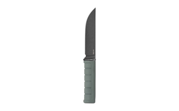 Picture of KA-BAR Knives Dust II, Fixed Blade Knife, 5.25" Clip Point Blade, 9.88" Overall Length, D2 Blade Steel, Plain Edge, Matte Finish, Black, Green Glass Filled Nylon Handle, Includes Sheath 6101