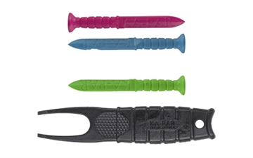 Picture of KA-BAR Knives KA-PAR Golf Tool, Includes 4 Golf Tees and Divot Tool, Plastic, Black 9936