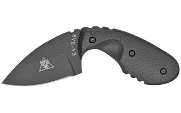 Picture of KA-BAR Knives TDI Investigator, Fixed Blade Knife, 2.71" Blade Length, 5" Overall Length, Drop Point, Plain Edge, AUS 8A, Matte Finish, Black, Nylon/Fiberglass Handle, Nylon Sheath 1493