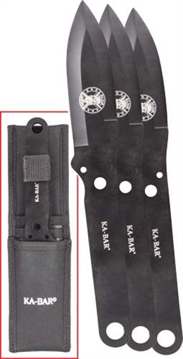 Picture of KA-BAR THROWING KNIFE SET 3 PACK 9.75 OAL 4 IN BLADE POLYESTER STORAGE POUCH 1121