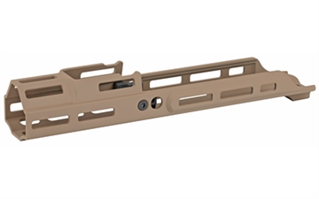 Picture of Kinetic Development Group, LLC SCAR MREX M-Lok MKII Handguard, 4.25", Fits SCAR 16s/17s, Includes 2 M-Lok Pic Rail Sections, Flat Dark Earth MRX5-MK2-130