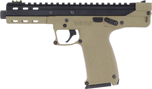 Picture of Kel-Tec CP33 22 LR 33+1 5.50" Black Ported/Threaded Barrel, Black Serrated/Optic Ready Slide, Tan Polymer Frame w/Picatinny Rail, Black Polymer Grip Ambidextrous CP33TAN