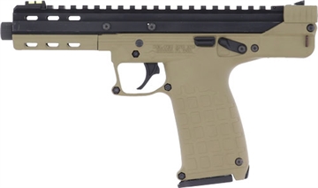 Picture of Kel-Tec CP33 22 LR 33+1 5.50" Black Ported/Threaded Barrel, Black Serrated/Optic Ready Slide, Tan Polymer Frame w/Picatinny Rail, Black Polymer Grip Ambidextrous CP33TAN