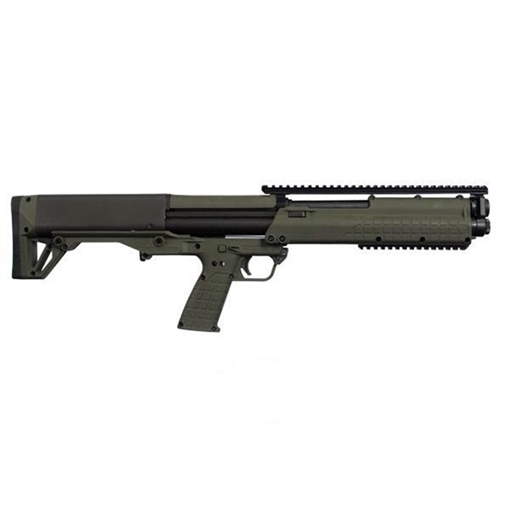 Picture of Kel-Tec KSG, Pump Action Shotgun, 12 Gauge, 3" Chamber, 18.5" Barrel, Green Finish, Synthetic Stock, Tactical Handguard with Rails, 7+7 Rounds KSGGRN